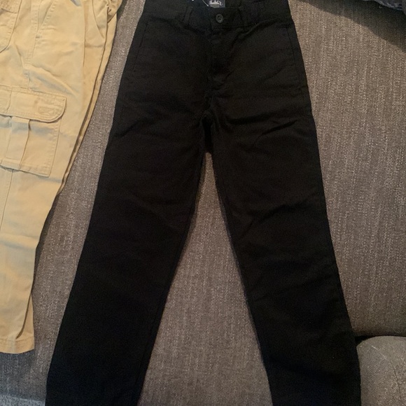 Two New school pants Tan pair size 7 Black pair size 8 boys - Picture 2 of 4